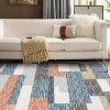 Acekool 4x6 Machine Washable Area Rug, Modern Geometric, Non-Slip, Low Pile, Stain-Resistant Accent Carpet for Living Room, Bedroom, Grey Green - 3 of 4