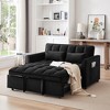 55 in. W Modern Velvet Convertible Sofa Bed with Adjustable Back, Storage Bag and Pillows for Living Room and Bedroom in White - 3 of 4