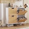 Shoe Storage Cabinet, Freestanding Rattan Cabinet Rack for Entryway, Entrance Hallway,Entry Way Cabinet with Storage - 4 of 4
