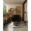 Oversized 360° Swivel Egg Chair for Outdoor, Rattan Egg-Shaped Lounger Chair with 4 Thick Cushions,350LBs Capacity PE Rattan Basket Chairs - 3 of 4