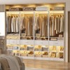 Besiost 25-In Closet Organizer with Wood Drawers and Cubbies, Freestanding Closet System with Hanging Rods - 3 of 4