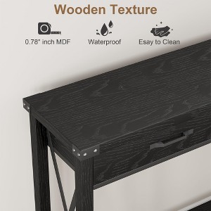 Jojoka Wooden Entryway Table, Farmhouse Console Table with 2 Drawers, Sofa Table with Storage for Living Room, Hallway - 1 of 4
