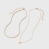 14K Gold Dipped Cubic Zirconia Initial Necklace Set 2pc - A New Day™ Gold - 2 of 3