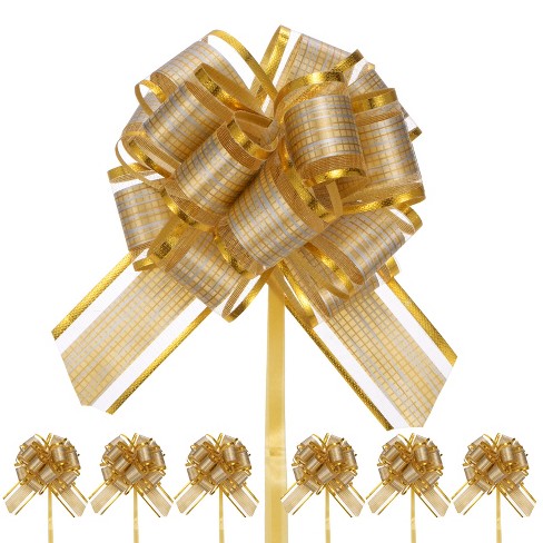 Unique Bargains Plastic Gold Edge Glossy Durable Ribbon Pull Bows 20 Count - image 1 of 4