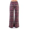 24seven Comfort Apparel Red Print Elastic Waist Palazzo Pants - image 3 of 4