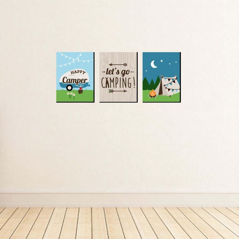 Big Dot of Happiness Happy Camper - Nursery Wall Art, Kids Room Decor and Camping Home Decorations - Gift Ideas - 7.5 x 10 - Set of 3 Prints, 3 of 8