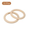 Unique Bargains DIY Crafting Natural Smooth Unfinished Wood Rings 10 Pcs - 3 of 4