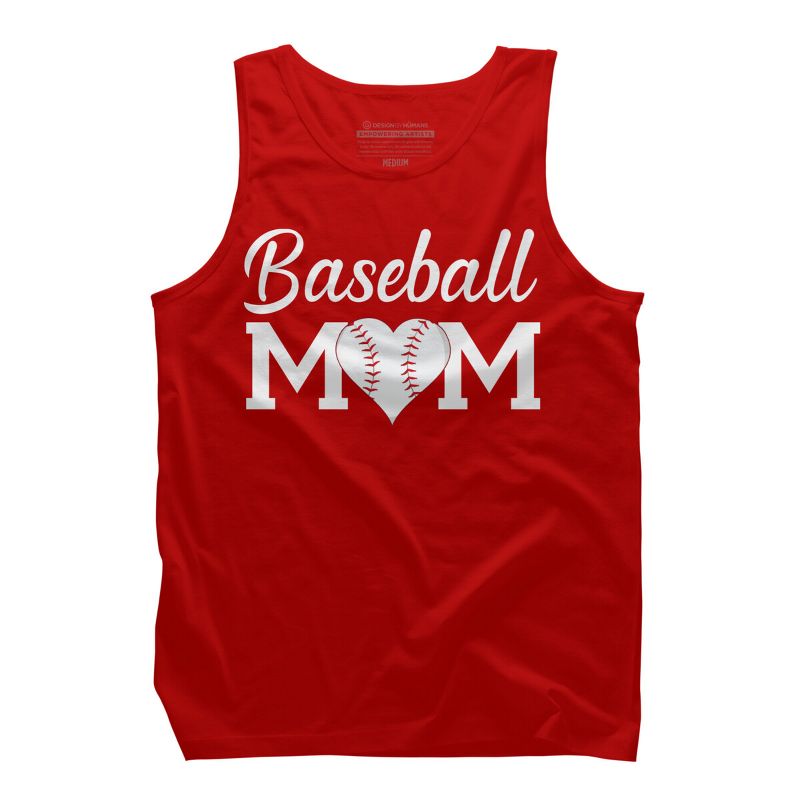 Men's Design By Humans Baseball Mom Heart By shirtpublic Tank Top, 1 of 3