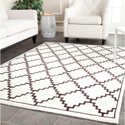 Hand-Knotted Gray and White Geometric Wool Rug, 6' x 9'