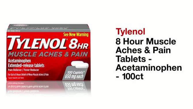 Tylenol 8 Hour Muscle Aches &#38; Pain Tablets - Acetaminophen - 100ct, 2 of 11, play video