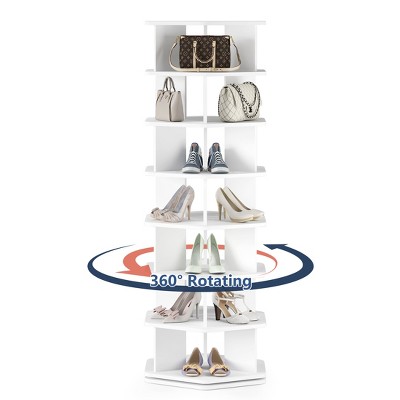 Skyzoo 360° Rotating Shoe Rack - 5 Tier Hexagon Spinning Shoe Organizer for Living Room,Entryway & Closet,