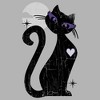 Men's Lost Gods Halloween Full Moon Black Cat Heart Pull Over Hoodie - 2 of 4