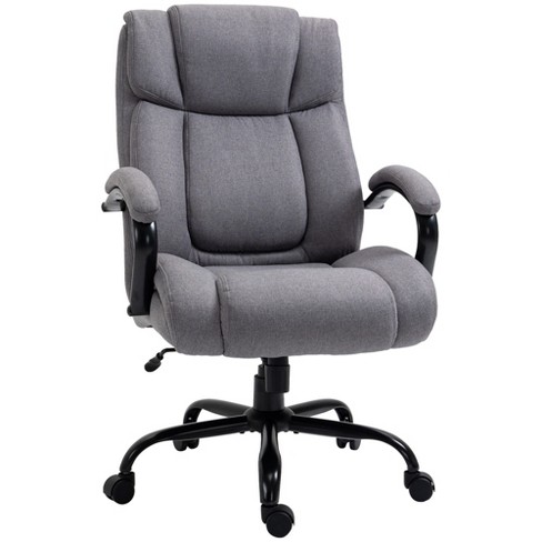 Vinsetto Vibration Massage Office Chair With Heat, Adjustable Height, High  Back, Footrest, Pu Leather Comfy Computer Desk Chair, Gray : Target