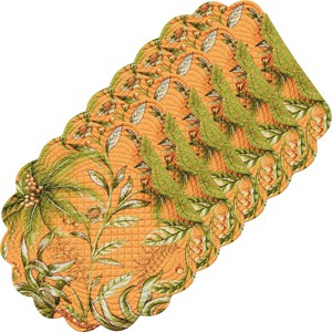 C&F Home Barbados Sunset Cotton Quilted Round Reversible Placemat Set of 6 - 1 of 3