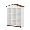 House-Shaped Kids Toys Storage Shelf with 9 Cubby Compartments, Colorblock Bookcase,Modern Playroom & Bedroom Storage Rack-Baofuwish - 3 of 4