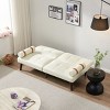NicBex 65.7 Inch Linen Convertible Sofa Bed Futon with 2 Rolled Accent Pillows for Living Room,Office,Apartment,Small Space,White - 4 of 4