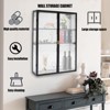 YIYIBYUS 3 Tiers Haze Double PC Door Black Wall Cabinet with Detachable Shelves - 3 of 4