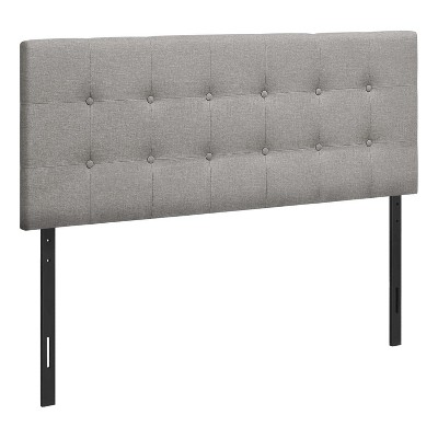 Monarch Specialties Bed Headboard Only Full Size Bedroom Upholstered Linen Look Grey Transitional
