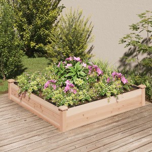 VidaXL Garden Raised Bed with Liner 47.2 in.x47.2 in.x9.8 in. Solid Wood Fir - 1 of 4