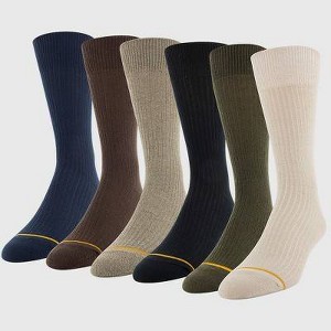 Signature Gold by GOLDTOE Men's Repreve All Season Rib Crew Socks 6pk - 1 of 2