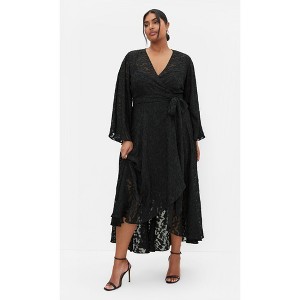 Women's Plus Size Fleetwood Jacquard Maxi Dress - black | CITY CHIC - 1 of 4