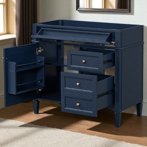 36" Bathroom Vanity Cabinet Without Sink, Freestanding Storage Cabinet with Tip-Out Drawer, Adjustable Shelf & Roman Legs - 1 of 4