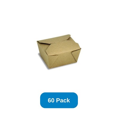 Inno-Pak 22 oz Recycled Kraft Paper Food Box #1 Size - Pack of 60