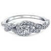 Pompeii3 5/8ct Vintage Diamond Floral Halo Engagement Ring 14K White Gold - 3 of 4