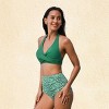 Women's Twist Bikini Top & Ditsy High-Rise Bottoms Swimwear Set -Cupshe - 2 of 4