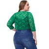 Agnes Orinda Women's Plus Size Shrug 3/4 Sleeves Lace Tie Neck Crop Bolero Cardigan - 4 of 4