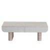 GDFStudio Juno Mid-Century Modern Faux Marble Rectangular Coffee Table with 2 Fluted Drawers - 4 of 4