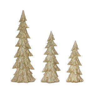 Melrose Rustic Gold Pine Tree (Set of 3) - 1 of 3