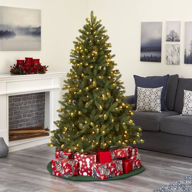 Nearly Natural 6&#39; Pre-Lit LED New Haven Spruce Artificial Christmas Tree Clear Lights, 4 of 9
