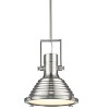 Chloe Lighting Walter Industrial-Style 1 Light Brushed Nickel Ceiling Mini Pendant 16" Shade - 4 of 4