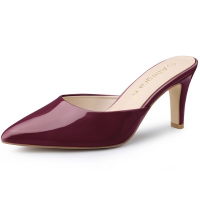 Allegra K Women's Casual Office Pointed Toe Slip-On Stiletto Slide Mules Heels