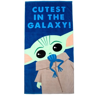 Star Wars: The Mandalorian The Child Cutest in the Galaxy Beach Towel Green/Blue
