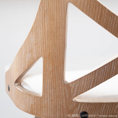 Set of 2 Charlotte Swivel Counter Stools in Cream and White Wash