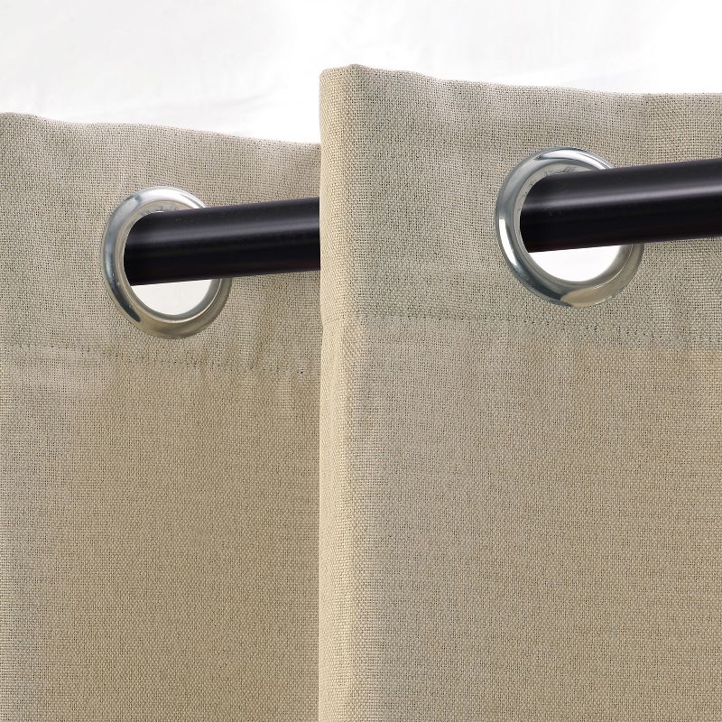 Classic Linen Design Room Darkening Semi-Blackout Curtains, Set of 2 by Blue Nile Mills, 2 of 6
