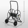 NAYSAYE Dolly Garden Hose Cart Weather Resistant Steel Frame with Smooth Rolling Wheels for Outdoor, Black, 20.3"*23.8"*30.9" - 3 of 4