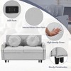 LOVMOR 54.7" Multiple Adjustable Positions Sofa Bed Stylish Sofa Bed with a Button Tufted Backrest, Two USB Ports and Four Floral Lumbar Pillows - 4 of 4