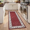 Washable Floral Kitchen Rug, Non-Slip, Low Pile Geometric Bordered Mat for Hallway, Bathroom, Entryway, Soft Non-Shed - 4 of 4