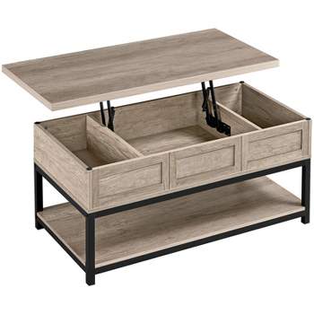 Yaheetech Lift Top Coffee Table with Hidden Compartments & Bottom Open Shelf For Living Room