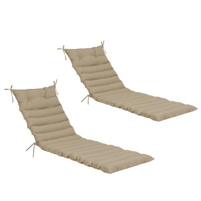 FURNIinspire Outdoor Seat Cushions 2pcs Waterproof Patio Seat Cushion, Breathable Lounge Chair Cushion Replacement, Brown, 73"*24"*2.36"