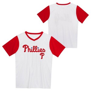 MLB Philadelphia Phillies Boys' Pinstripe Pullover Jersey - 1 of 3