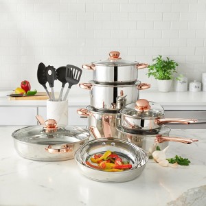 BrylaneHome 18 Piece Copper Accent Stainless Set - 1 of 1