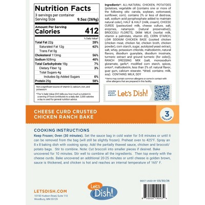 Let's Dish! Frozen Cheese Curd Crusted Chicken Ranch Bake - 28.5oz