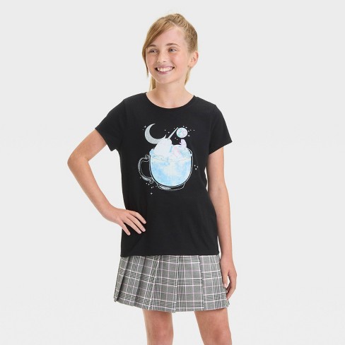 Girls' Short Sleeve 'Critter Tie-Dye Cocoa' Graphic T-Shirt - Cat & Jack™ Black - image 1 of 4