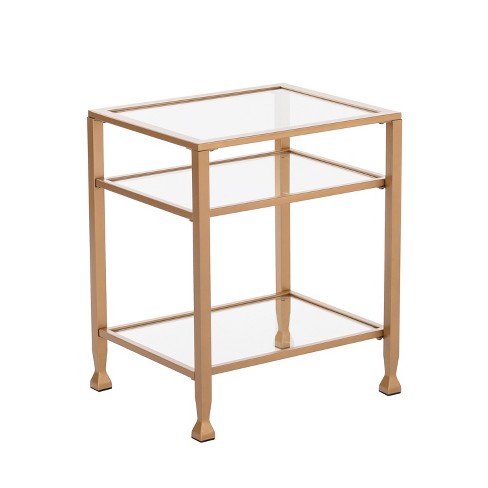 Glass and deals gold end tables