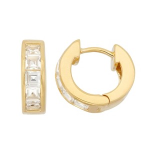 Designs by Gioelli Sterling Silver Gemstone Hoop Earrings - 1 of 2