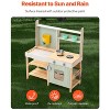 Outdoor Wooden Mud Kitchen for Kids with Sink, Faucet, Stove, Oven, and Accessories, Waterproof Play Kitchen for Backyard Pretend Play - 3 of 4